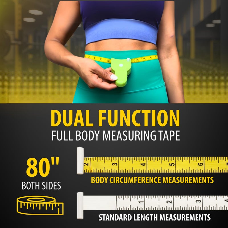 PERFECT MEASURING TAPE متر قياس الجسم المثالي - متر تلسكوبي تلقائي بطول 80 بوصة - شريط قياس قابل للسحب للجسم: الخصر، الورك، الصدر، الذراعين، وأكثر (أخضر - 80 بوصة) - Image 3